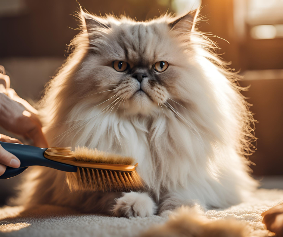 Persian cat combing for keep it healthy