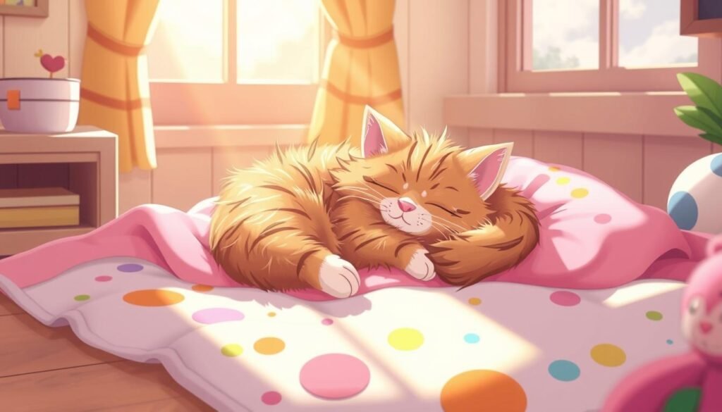  cat relax in the pillow